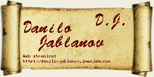 Danilo Jablanov vizit kartica